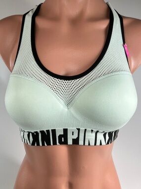 PINK By Victoria's Secret Cool Comfy Push Up Racerback Mint Sports Bra S